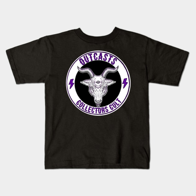 Outcasts Collectors Goat white logo Kids T-Shirt by FitzGingerArt